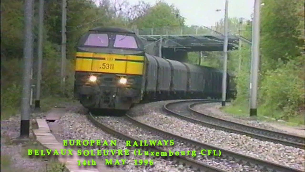 European Railways in the 1990s Belvaux - Soleuvre Station (Luxembourg CFL) on 14th May 1996