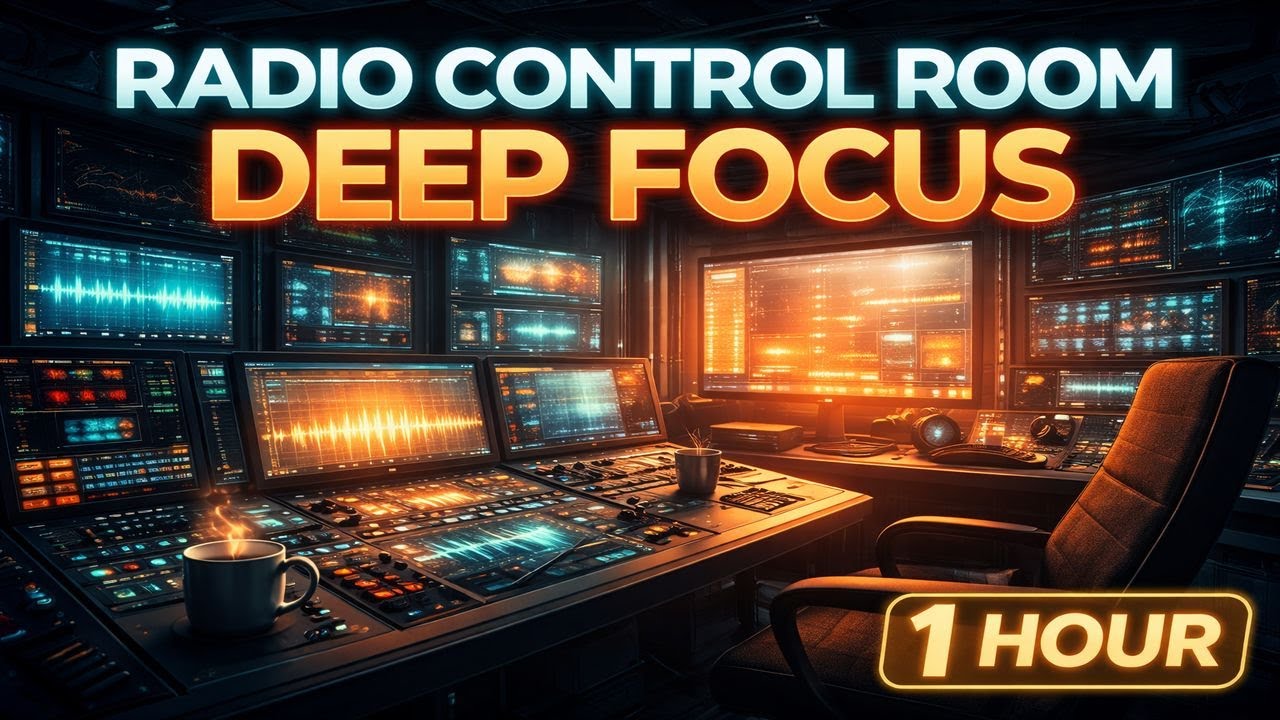Radio Control Room Ambience for Deep Focus | No Talking | 1 Hour