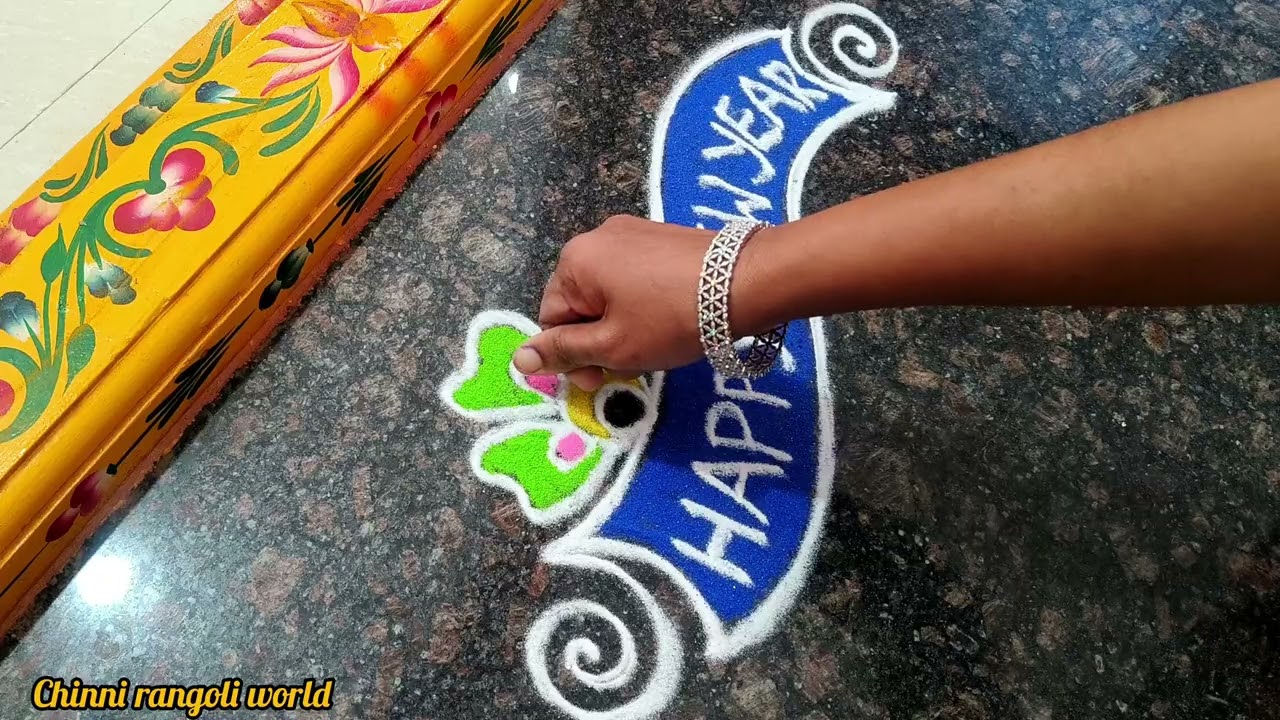 New year rangoli 2026🍀 door rangoli designs 