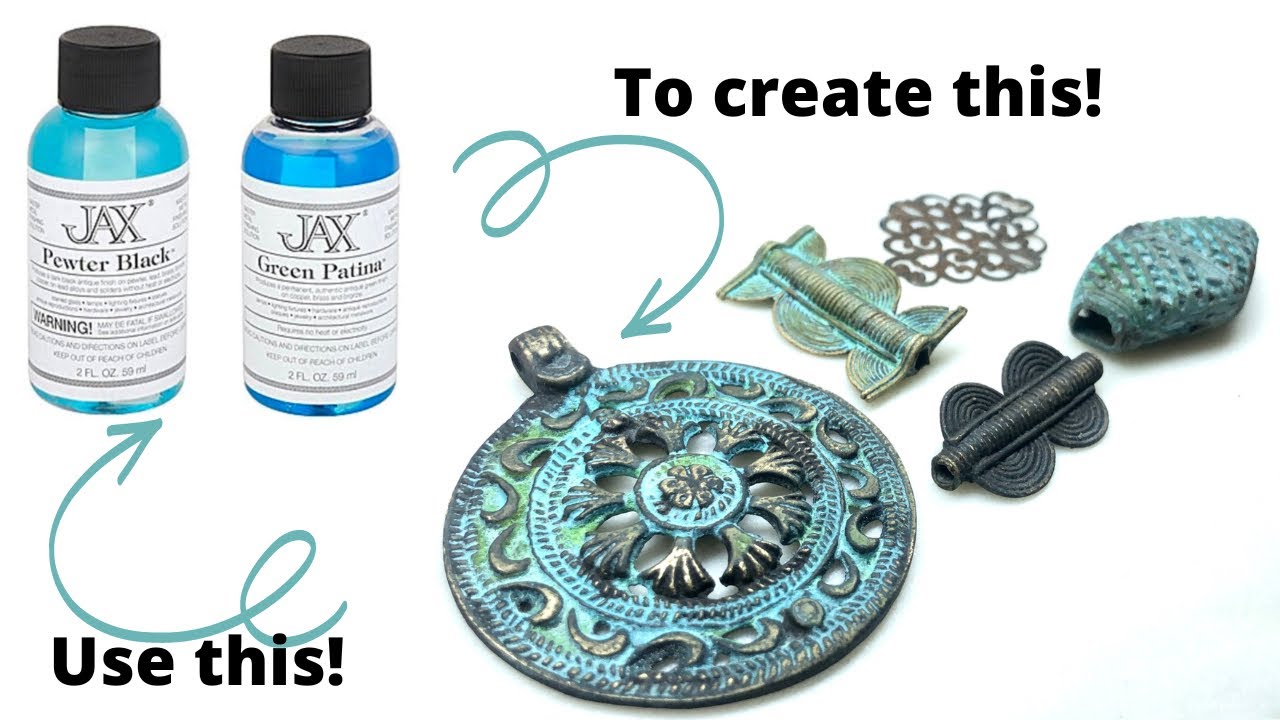 Brass Patinas- How to Patina Brass Metal Using JAX Pewter Black & Green Patina!