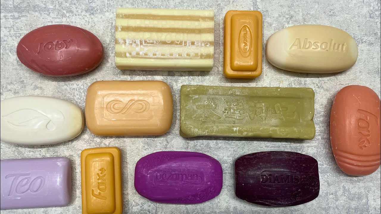 Dry soap cutting 🧡💜💛 / Резка сухого мыла / ASMR