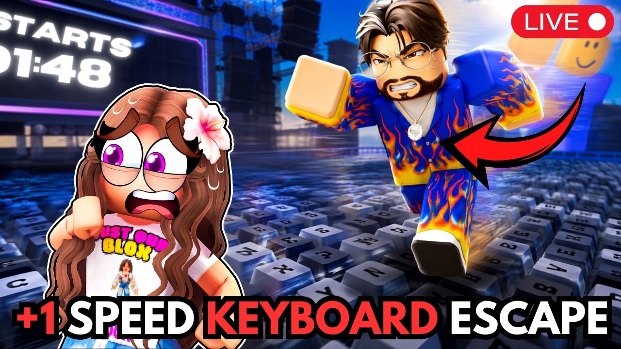 Last Stream For A While! | LIVE Keyboard Speed Escape [BBNO$ WORLD] #roblox #trending #shorts