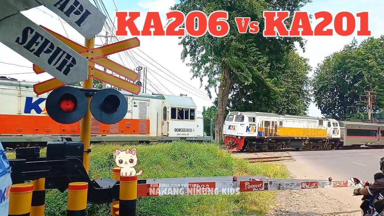 Kompilasi Lokomotif 206 Kereta Api  || Railway Crossings || Kompilasi Perlintasan Kereta Api