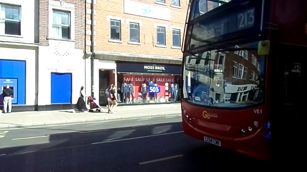 Refurbished Enviro 400 Volvo B9TL Go Ahead London VE1 LX58CWK on a Route 213 Departs at Kingston