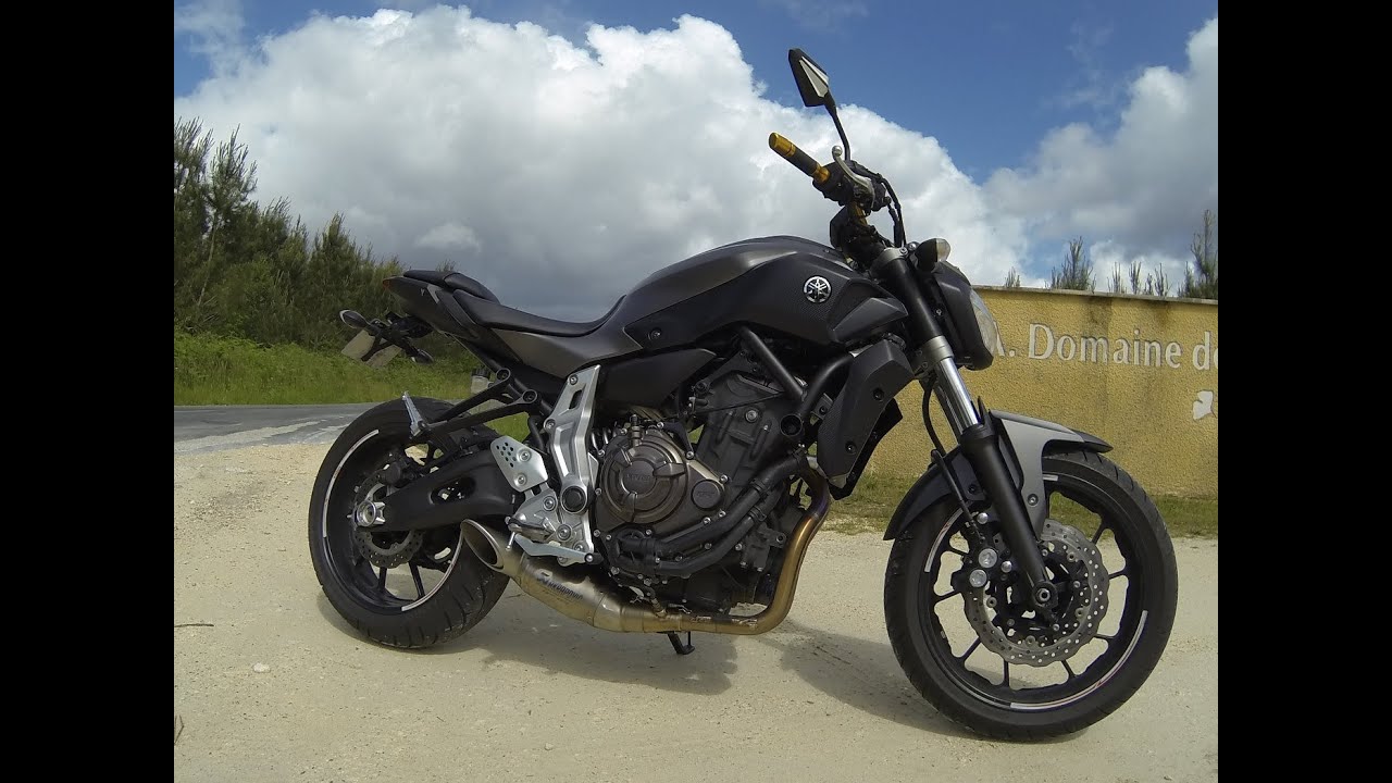 YAMAHA mt-07 / fz-07 akrapovic exhaust  no db killer