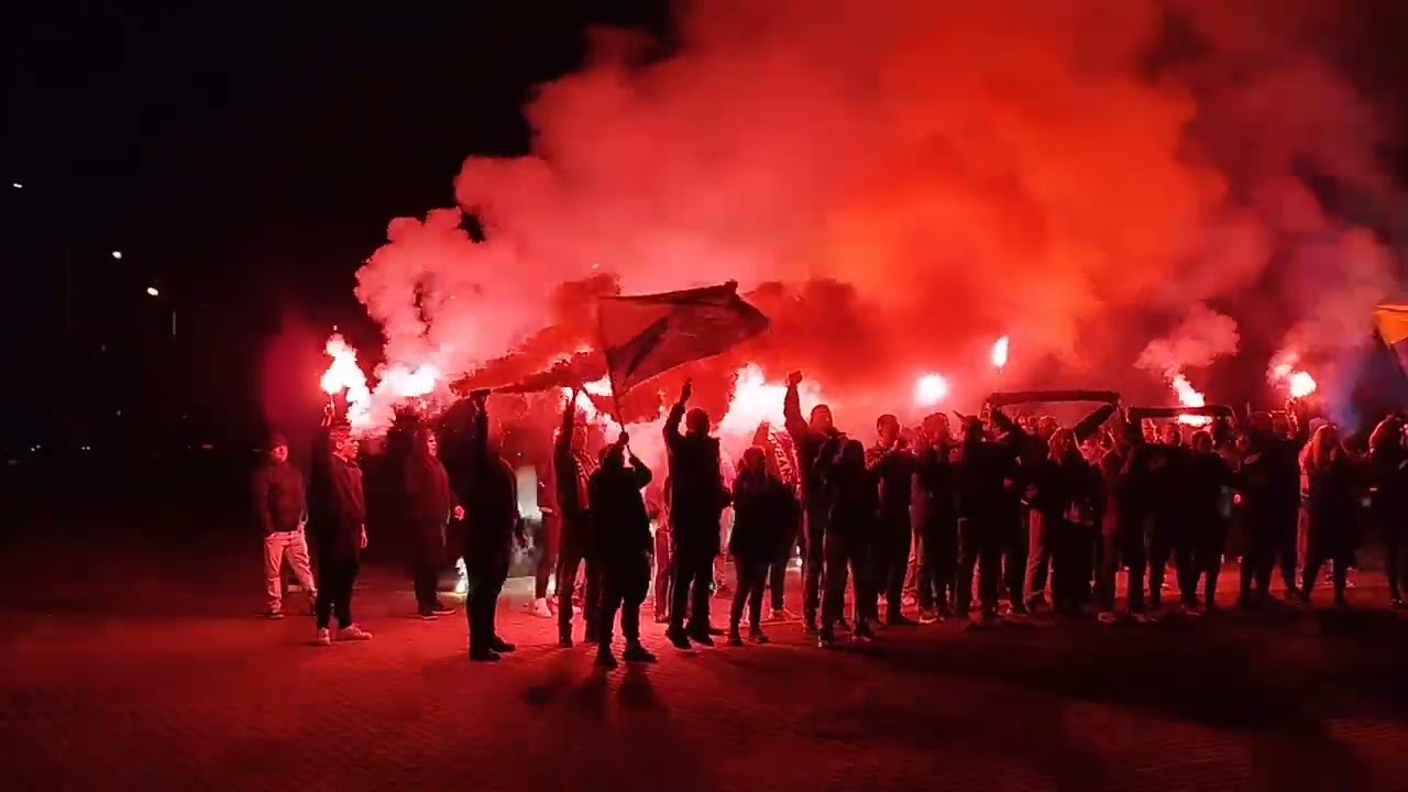Kibice Stali Nysa przed meczem z Zawierciem