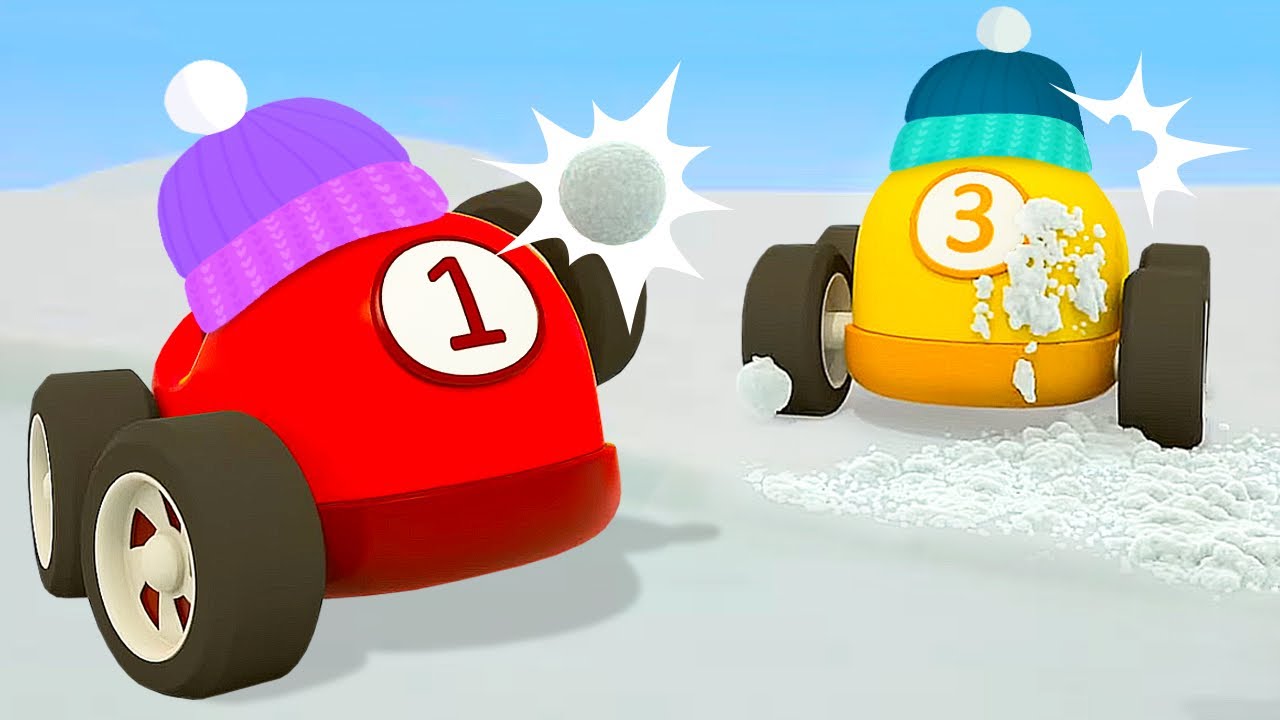 Helper cars are getting ready for the New Year celebration. Racing cars save a little kitten.