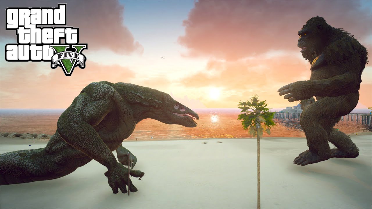 Kong vs Skull Crawler EPIC BATTLE - GTA V Mods
