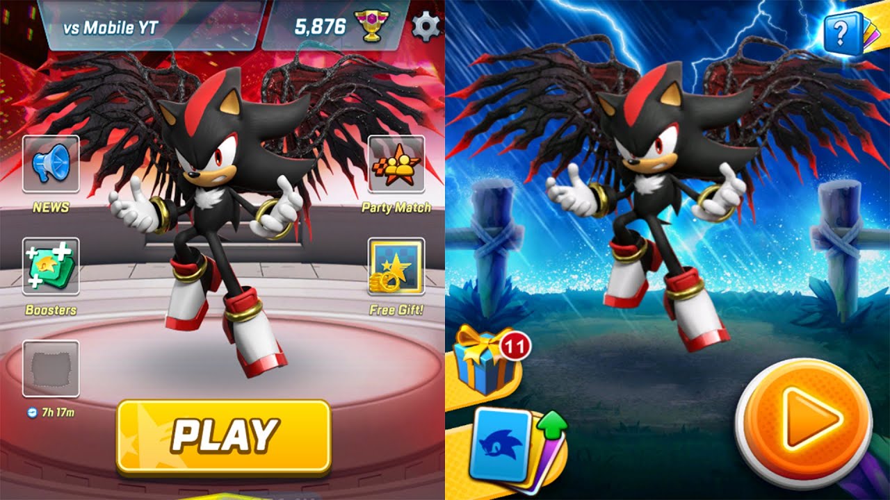 Doom Shadow the hedgehog in Sonic Dash vs Sonic Forces (android, ios) gameplay