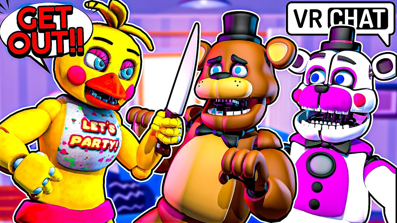 Freddy and Funtime Freddy CRASH CHICA's Dinner Party in VRCHAT