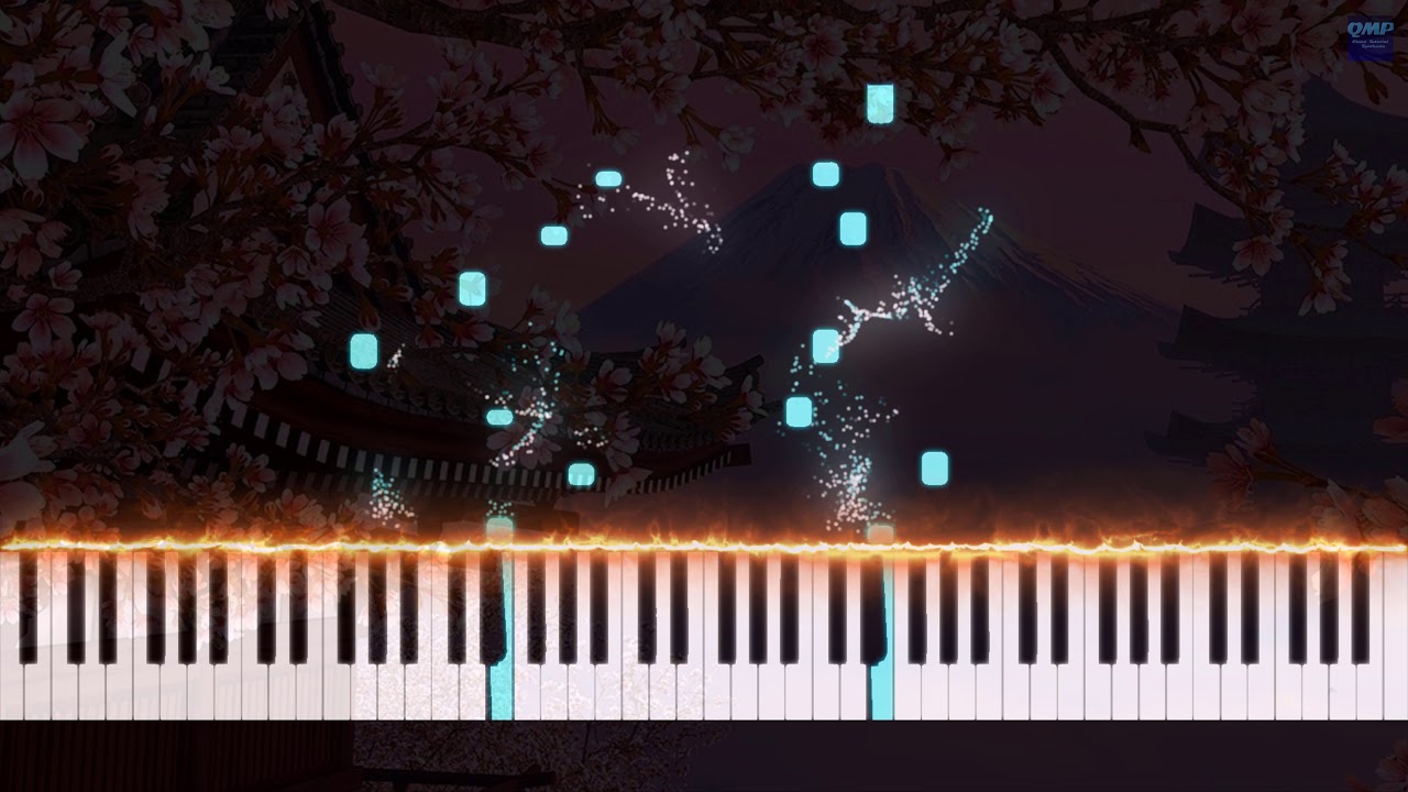 Yume To Hazakura - Piano Tutorial Synthesia [4kVideo] (REMASTERED VERSION)