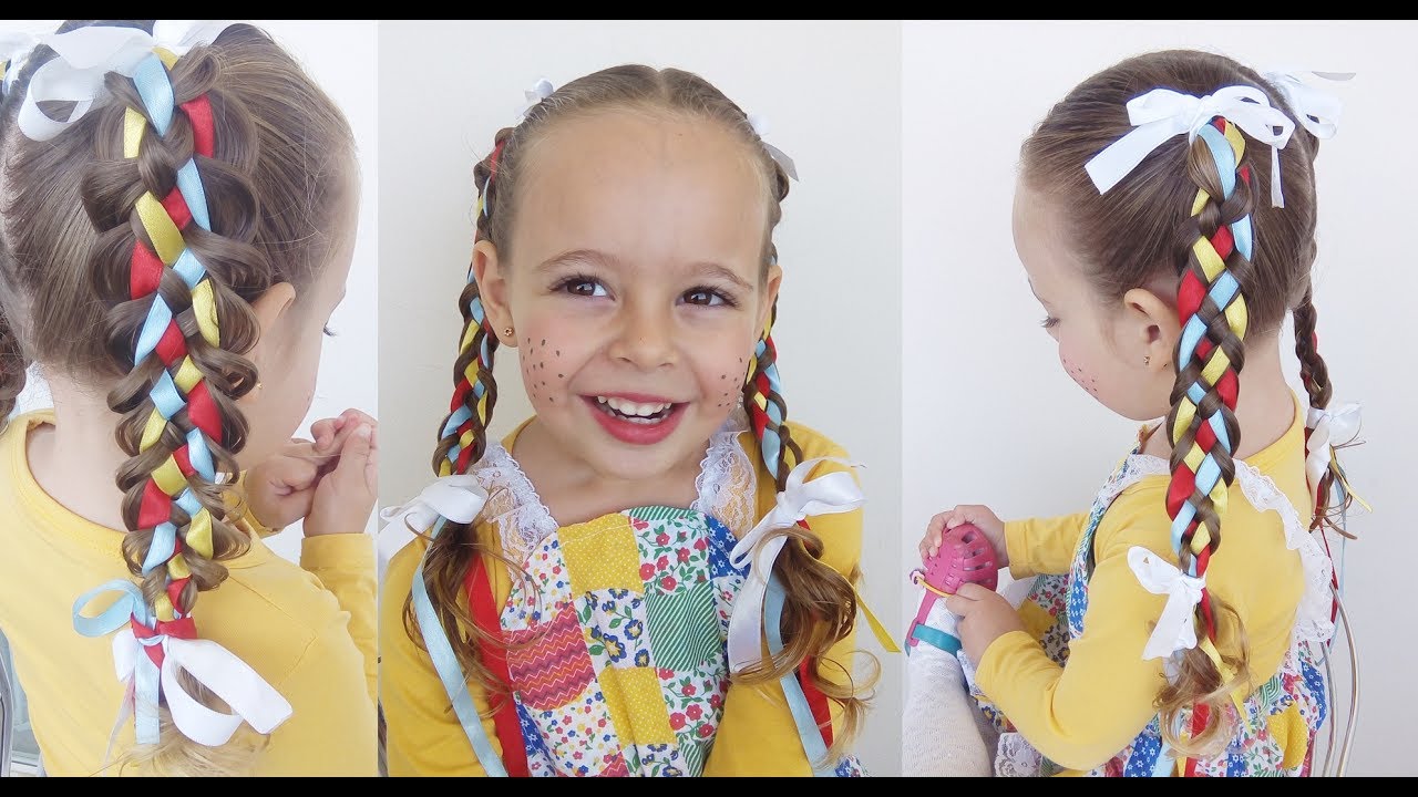 Penteado Infantil para Festa Junina com Fitas
