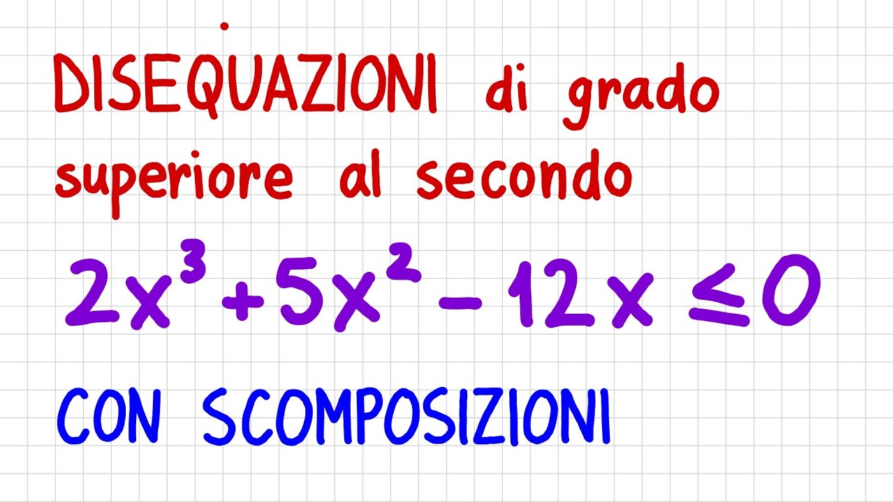 DISEQUAZIONI di grado superiore al secondo (con scomposizione)  _ DT35