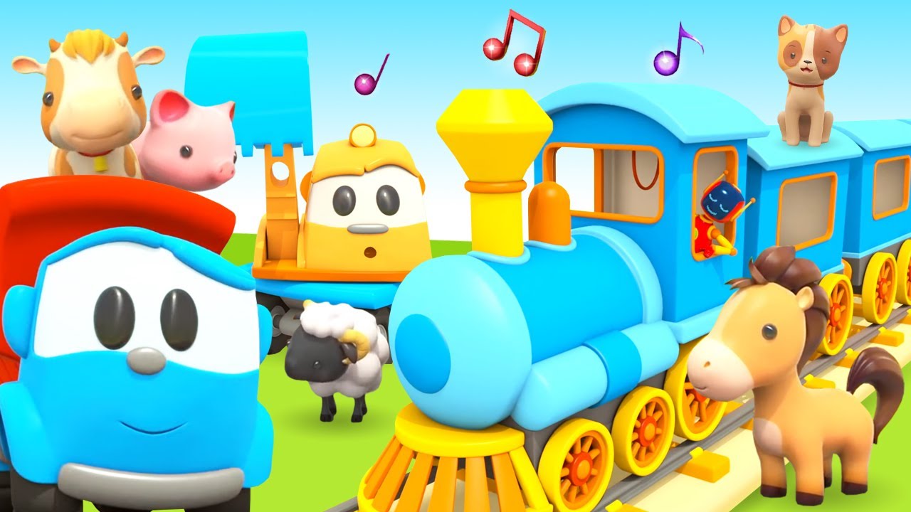 Cante com Léo, o caminhão, e viaje de trem com os animais! Música infantil animada. Desenho animado