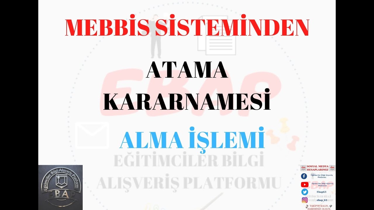 MEBBİS SİSTEMİNDEN ATAMA KARARNAMESİ NASIL ALINIR