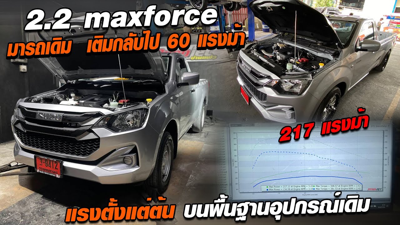 D-max 2.2 maxforce มารถเดิม  เติมกลับไป 60 แรงม้า แรงตั้งแต่ต้น บนพื้นฐานอุปกรณ์เดิม
