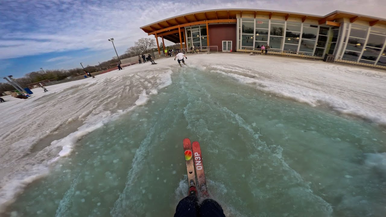 Skiing in Beach Weather! (75 degrees) Hyland Hills *POV*