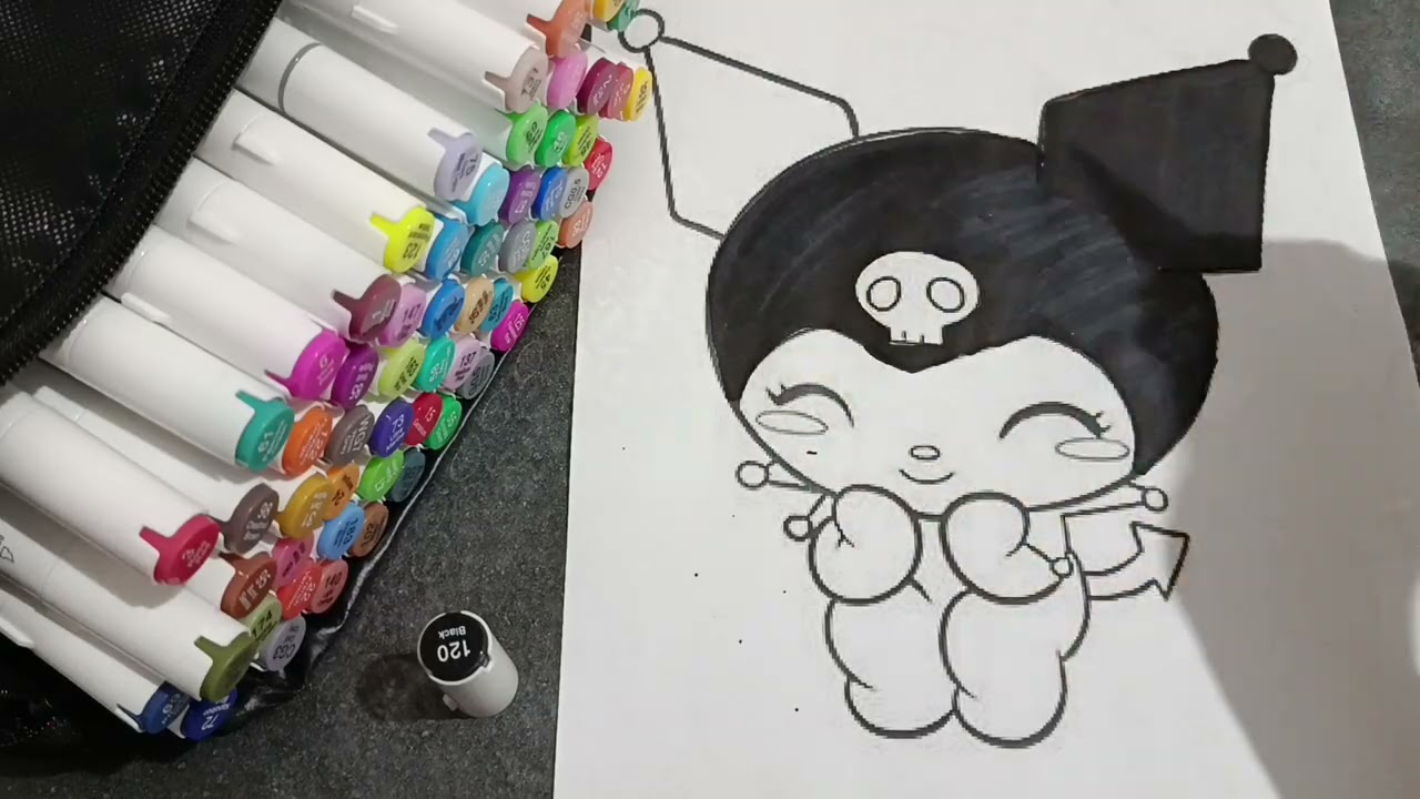 Coloring Kuromi 🖤💜 | ASMR Sanrio Coloring  
