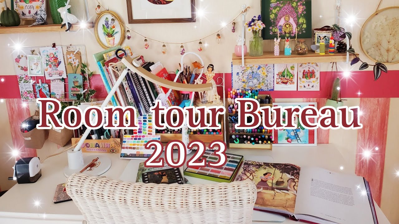 Room tour bureau 2023 mon matériel d'art. Coloriage adulte