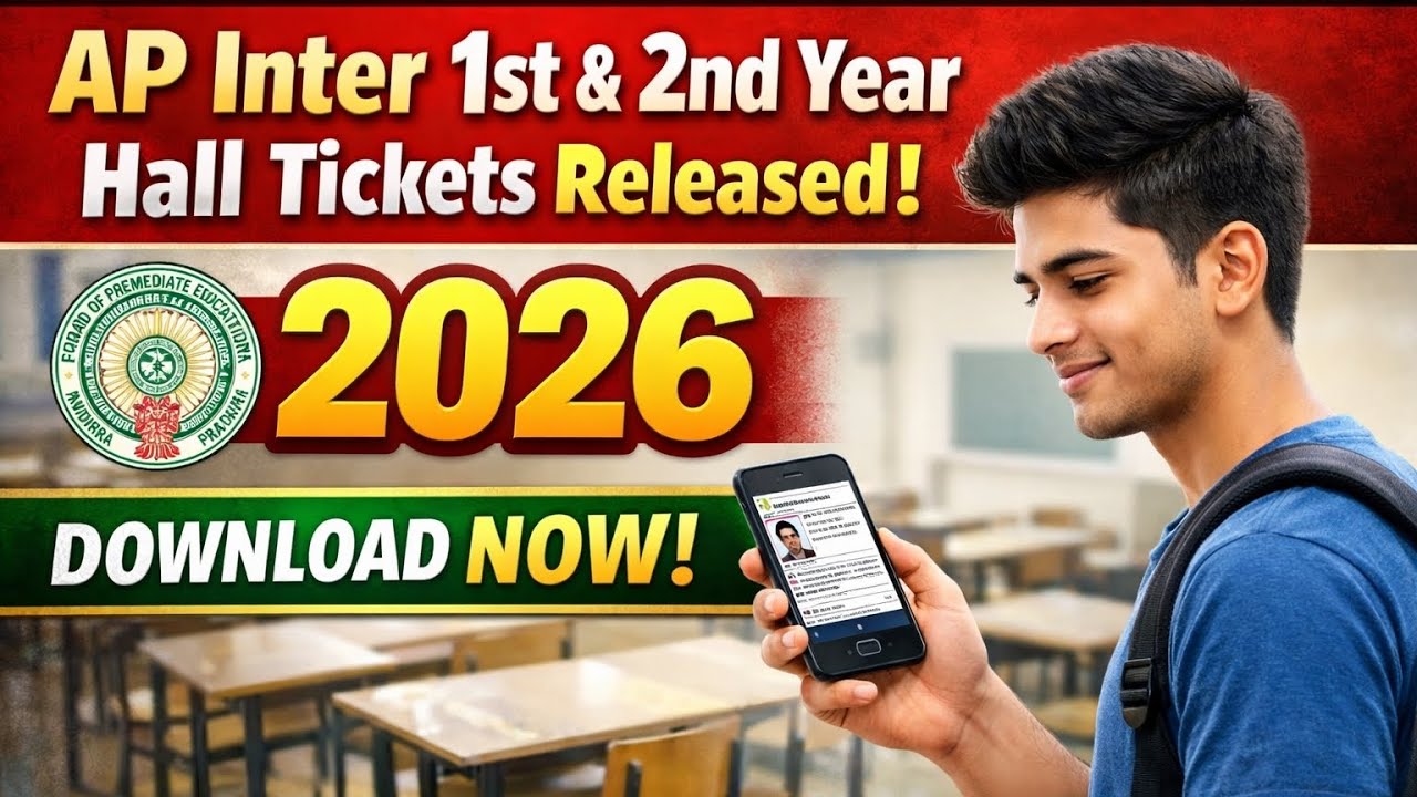 Ap inter 1st and 2nd year public hall tickets 2026 released 🎉💯🥳👆#public #hallticket #viralvideo 
