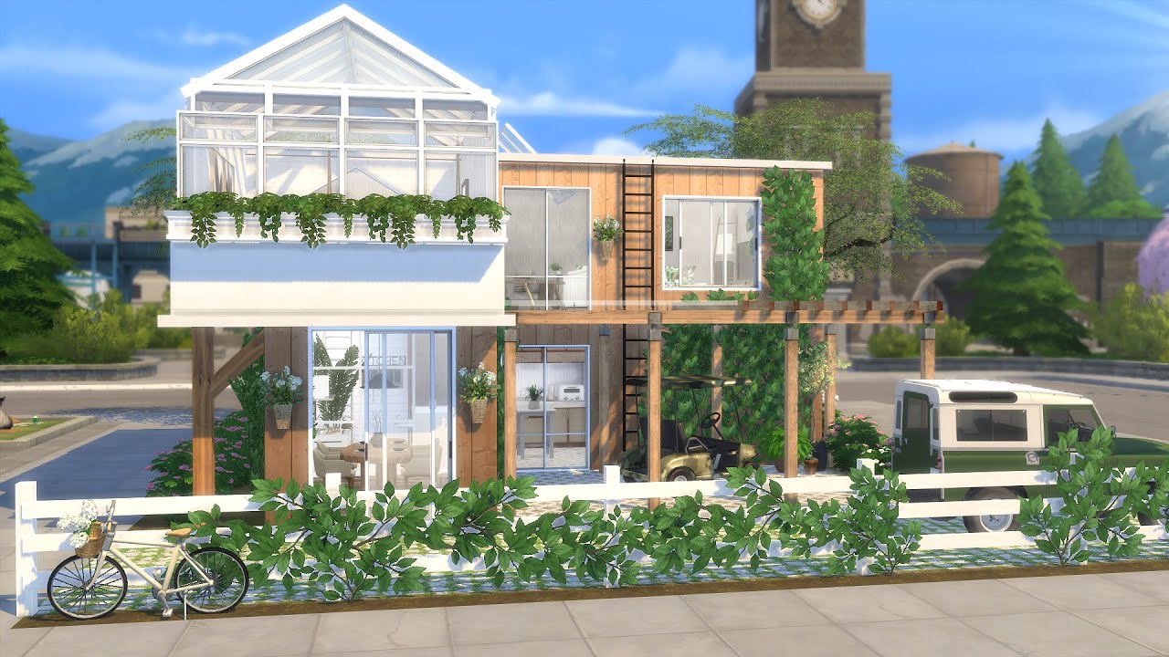 BRIGHT AND BREEZY HOUSE + CC LINKS | The Sims 4 | CC Speed Build