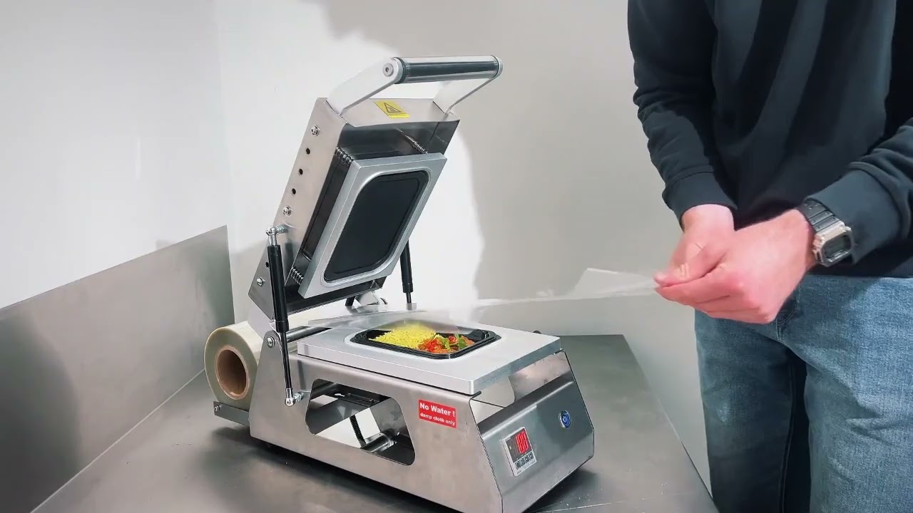 Pac Food manual Tray Sealer machine for Meal Tray-Lined Sugarcane Trays