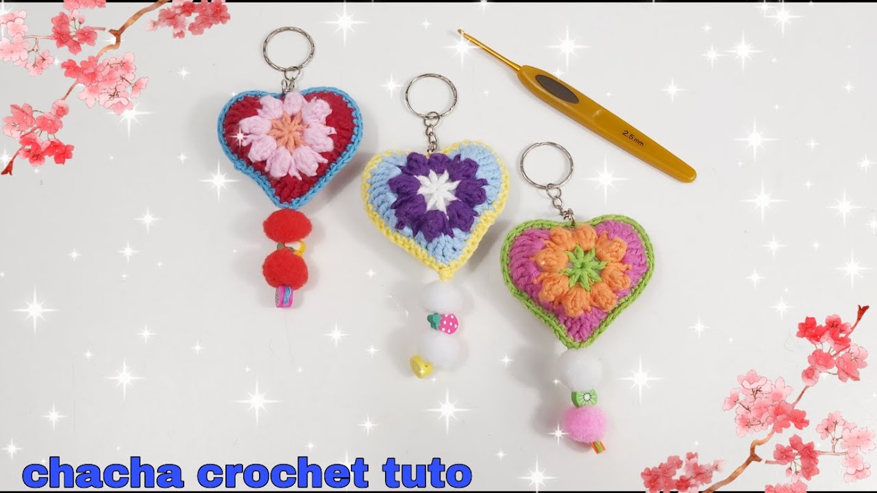 comment faire un porte clé cœur au crochet très facile et très rapide à faire ❤