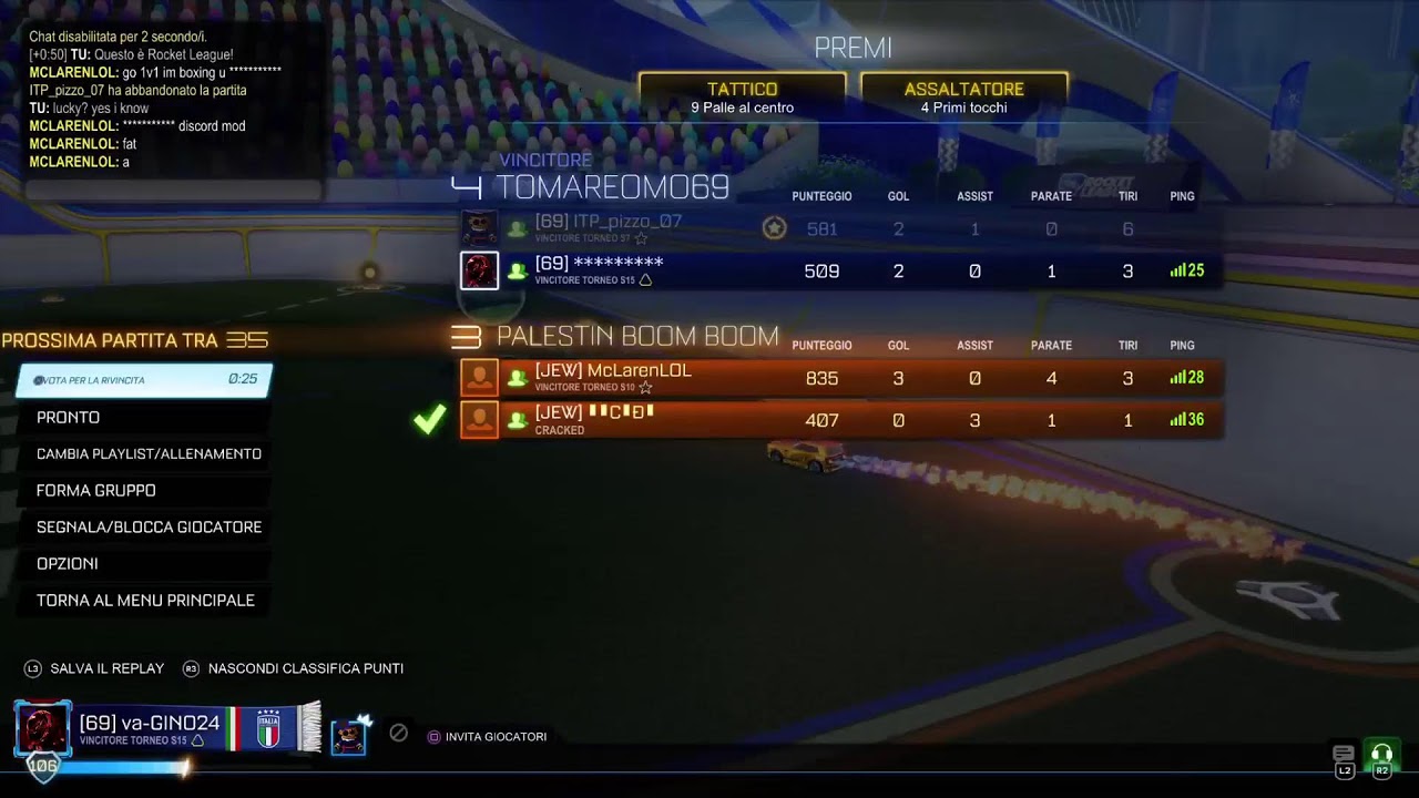 live serale - Rocket League - con Pizzo