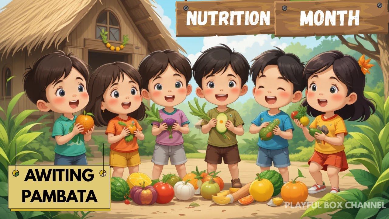 Awiting Pambata | Gulay at Prutas Araw-Araw Filipino Tagalog Song with Lyrics | Nutrition Month Song