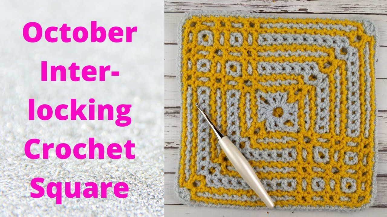 October Interlocking Crochet Square | Free Crochet Blanket Square Pattern