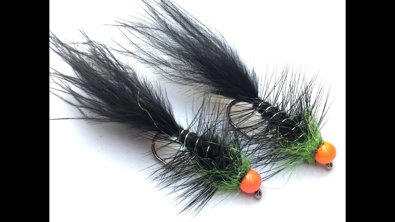 Streamer imitacja Pijawki Black Leech Streamer - Pstrągowy Fly-Tying