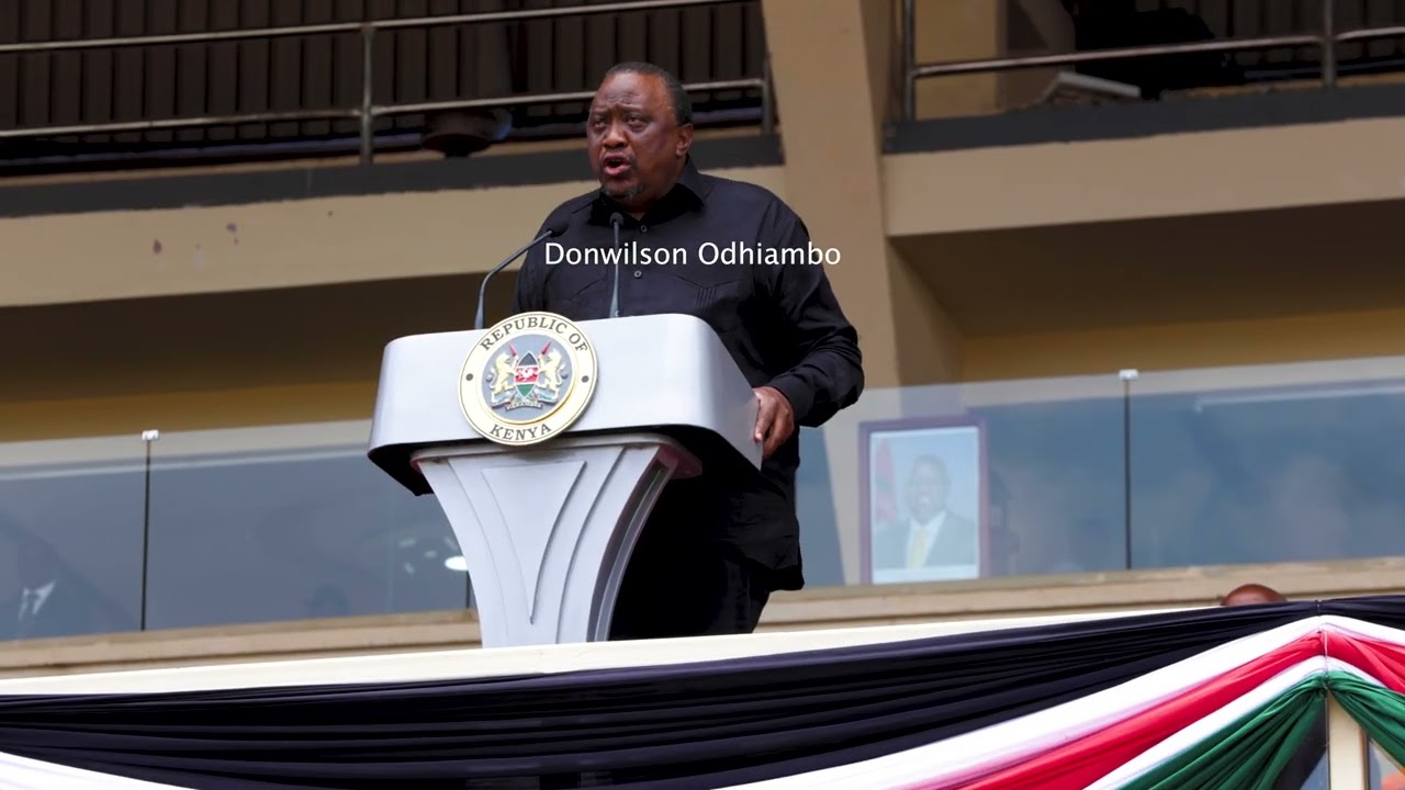 Uhuru Kenyatta's speech at Nyayo Stadium during Raila Odinga's body viewing  (1).