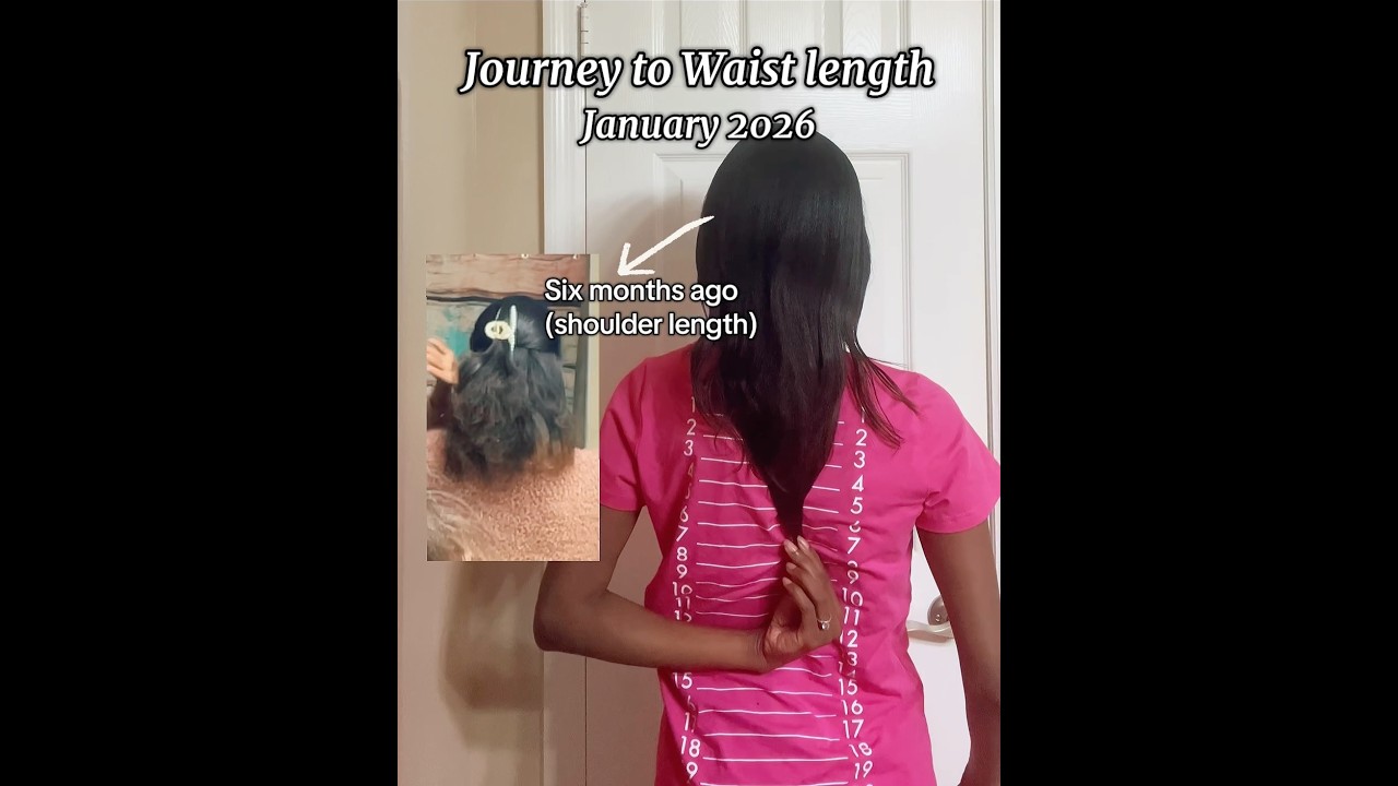 6 months of natural hair growth- 1st length check of 2026