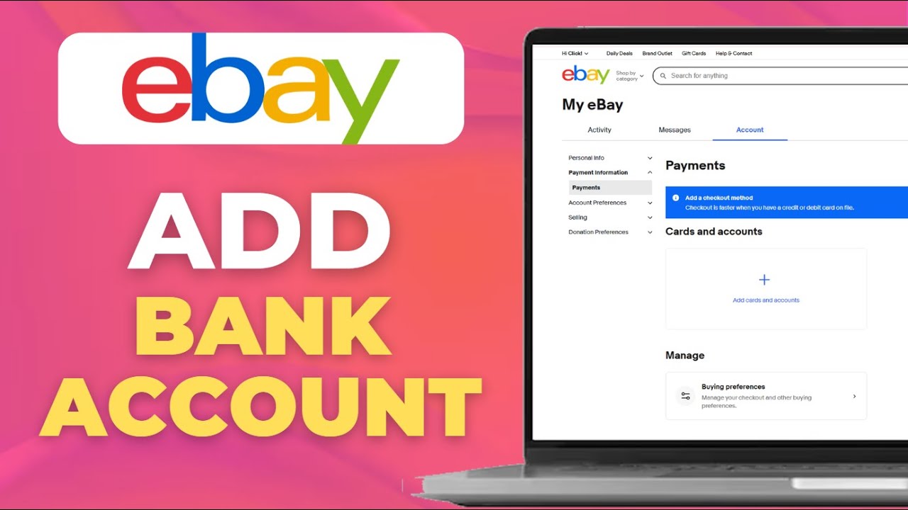 How to Add a Bank Account to eBay Seller Setup