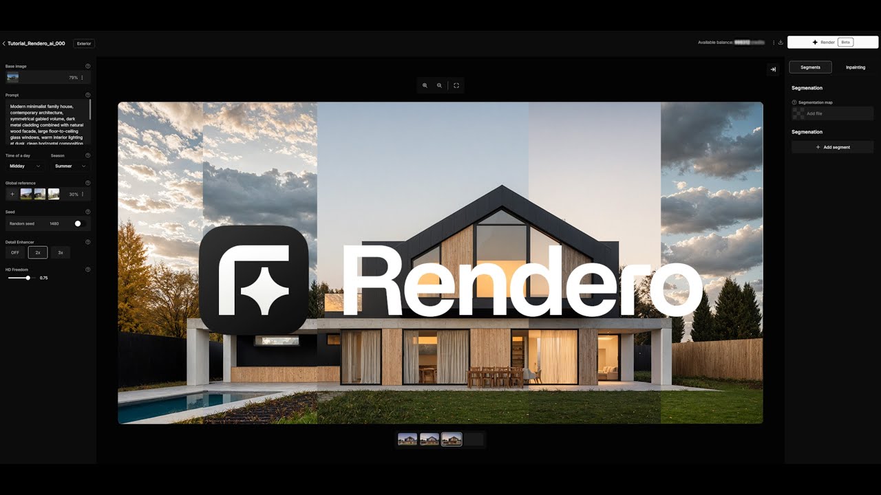 Rendero AI Tutorial: Create a Realistic Architectural Render Step by Step