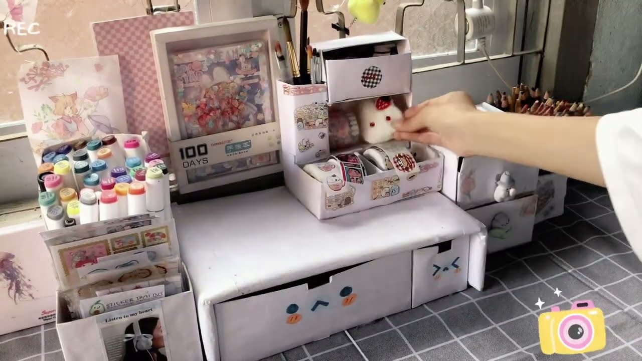 Decor bàn học cùng mình nào🌷🌼|#decor |#cunghandmade|