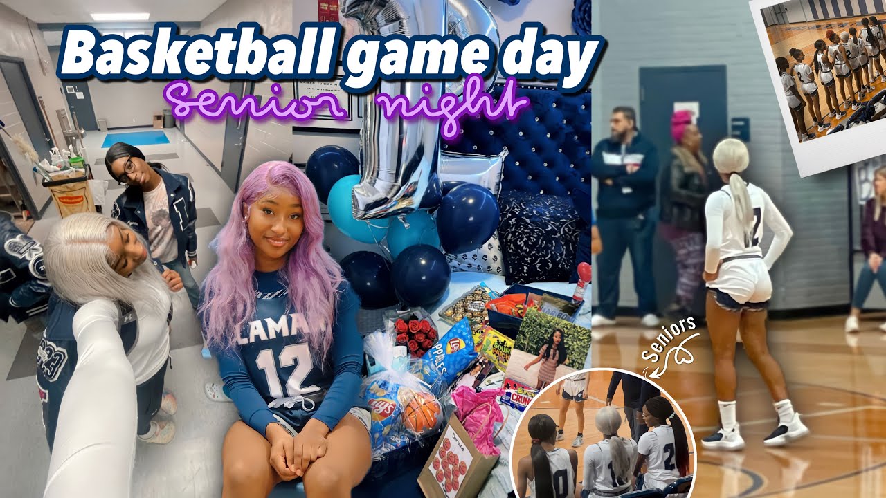 BASKETBALL GAME DAY VLOG| Senior night, grwm, gifts