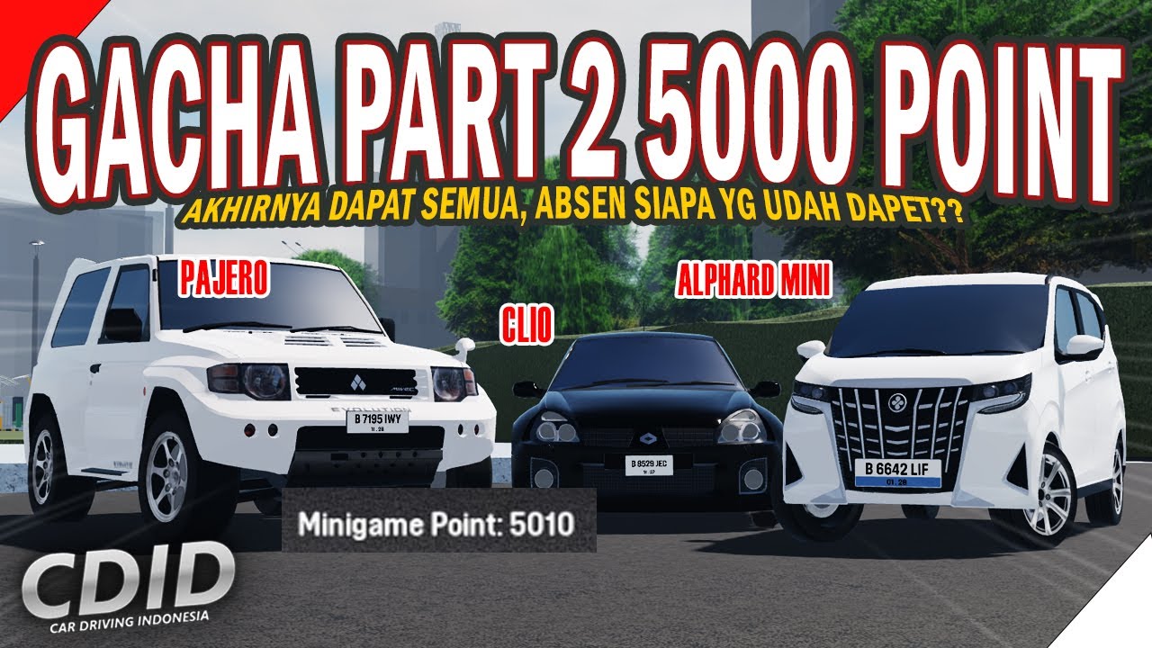 GACHA KEDUA 5000 POINT NGINCER PAJERO DAN ALPHARD MINI, BERTARUNG LAWAN RENDER | CDID ROBLOX V2.1