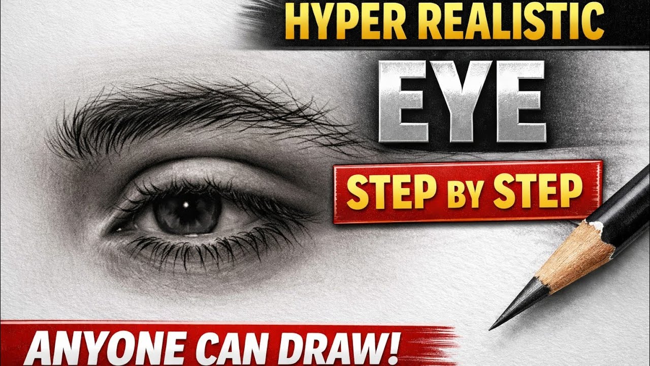 How to Draw a Hyper Realistic Eye Step by Step | Easy Pencil Drawing Tutorial