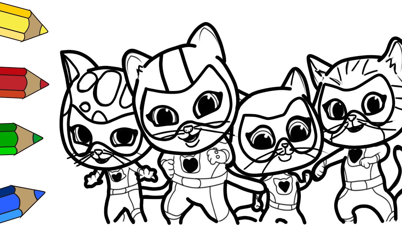 SuperKitties Drawing Bitsy Ginny Sparks and Buddy 🌟How to Draw New Superkitties 2023 #superkitties 😺