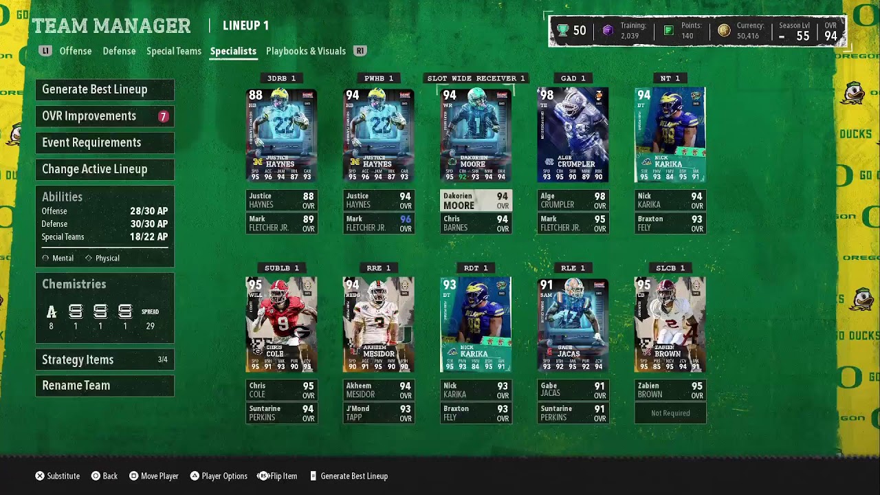 🐐🏈🦆EA College 26 ultimate TEAM NattyRuns