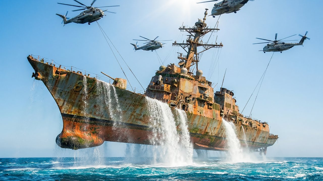 Mega Project: Lifting a 3,000-Ton Destroyer from the Ocean Floor How We Salvaged  Rebuilt Warship
