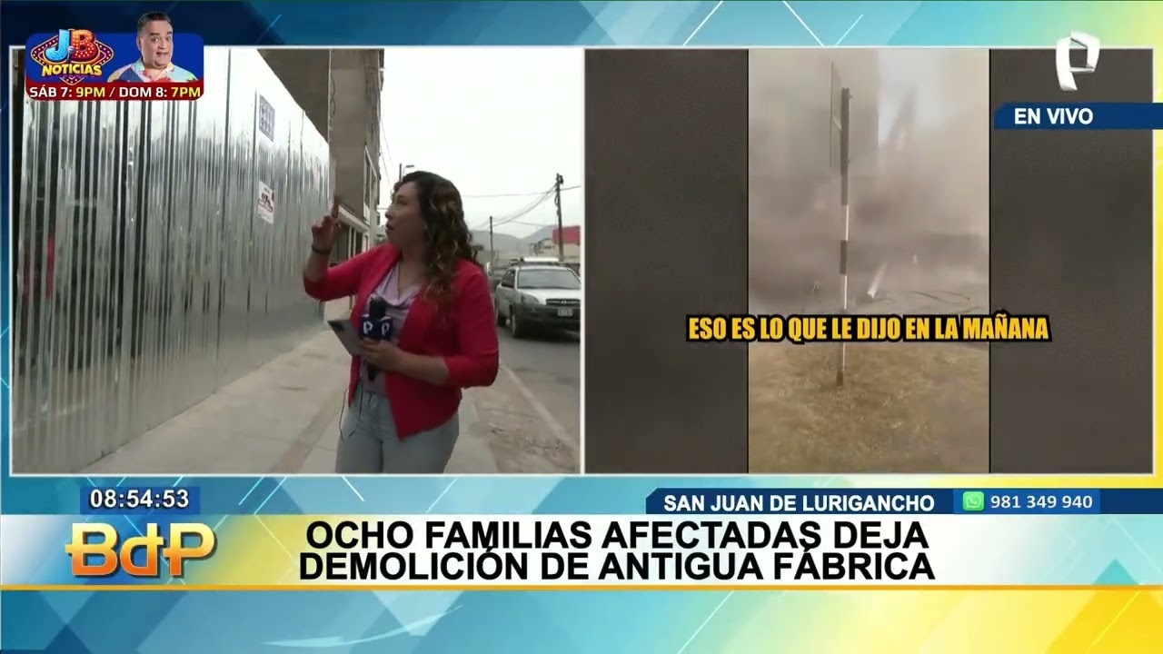 Demolición de antigua fábrica deja ocho familias damnificadas en San Juan de Lurigancho