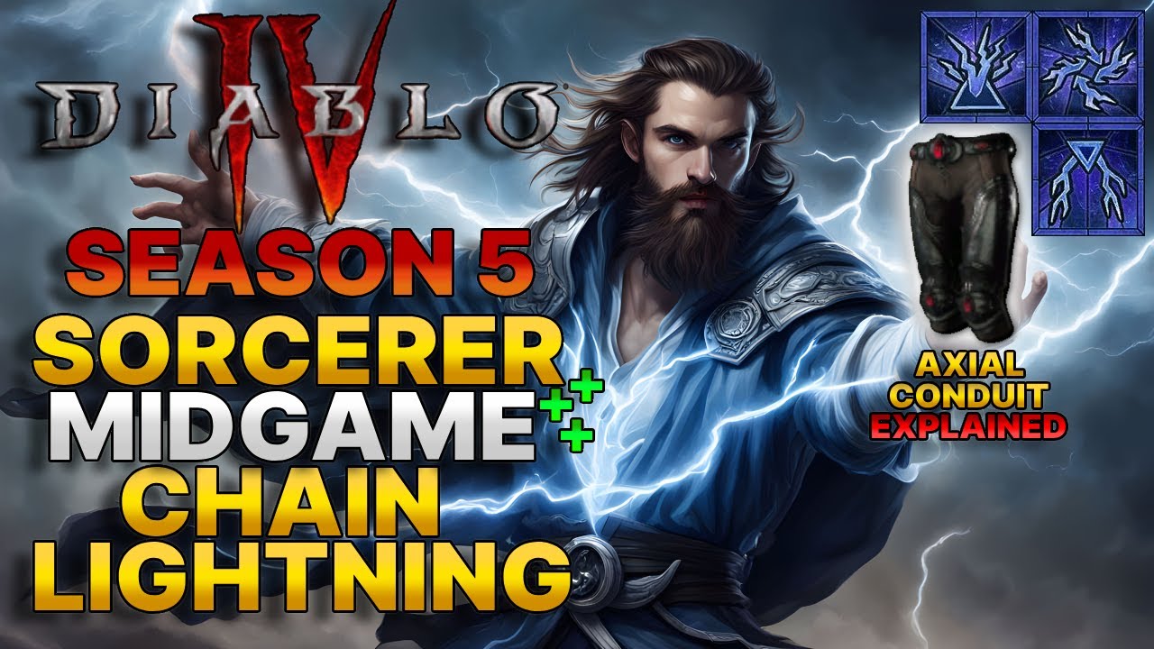 LIGHTNING GOD⚡ Chain Lightning Sorcerer Midgame Build Guide - Diablo IV Season 5