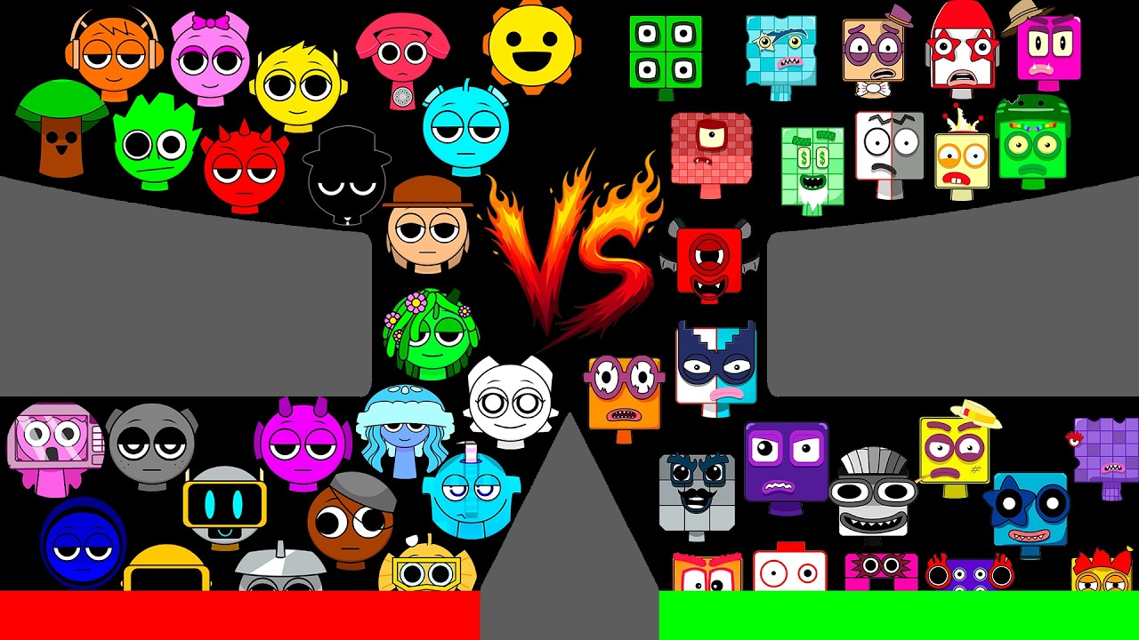 Sprunki VS Sprunki Numberblocks Phase 2 Marble Race - Algodoo Marble Tournament! Who will win