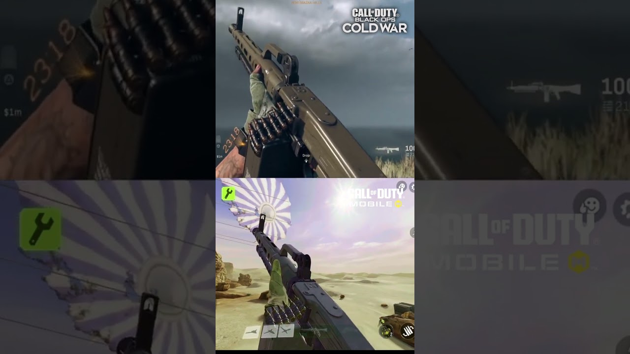 MG 82 - LMG ( COD BLACK OPS COLD WAR VS CODM ) . #shorts  #ytshorts