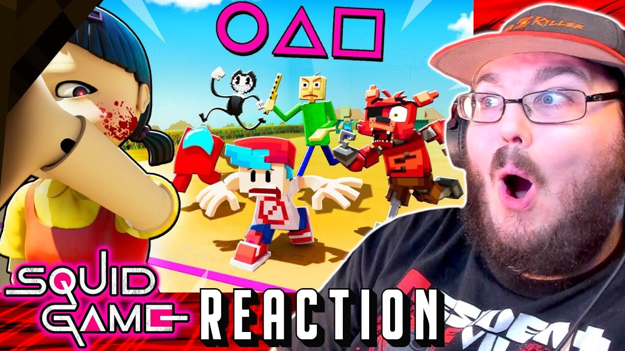 SQUID GAME против Friday Night Funkin', Among Us, FNAF, Baldi и Bendy! @ZAMinationProductions РЕА...
