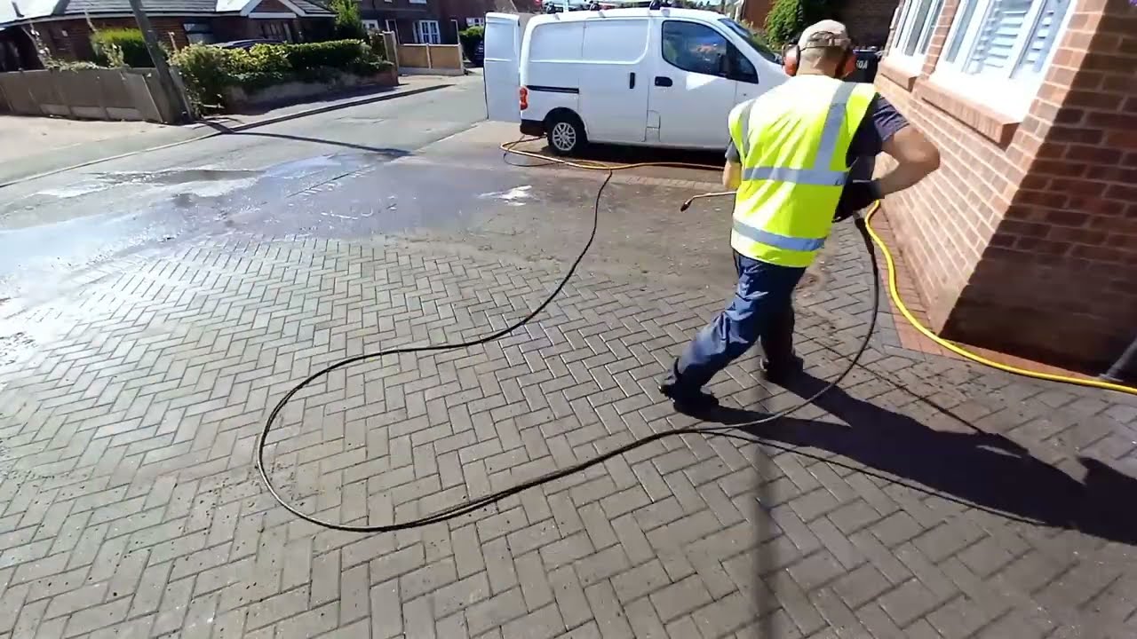 Block Paving Jet washed. So many weeds.