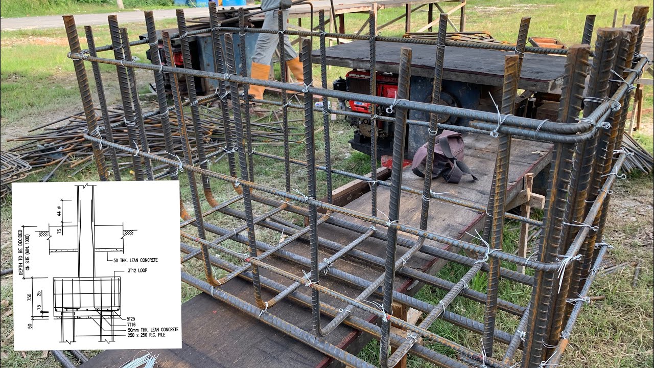 Foundation Pile Cap Construction Works - Steel Reinforcement Bar Bending Schedule of 2 Pile Cap