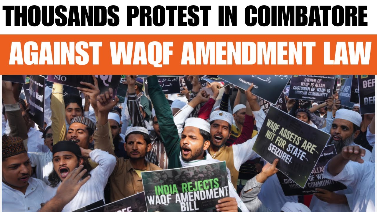 Massive Muslim Protest in Coimbatore Against Waqf Amendment Law | Tamil Nadu | News9